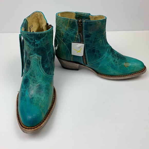 turquoise western booties